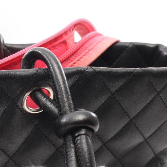 Chanel Cambon Tote Shoulder Bag Handbag Black Quilted Lambskin Leather - Picture 10 of 13